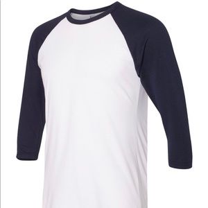 American Apparel White Baseball Tee